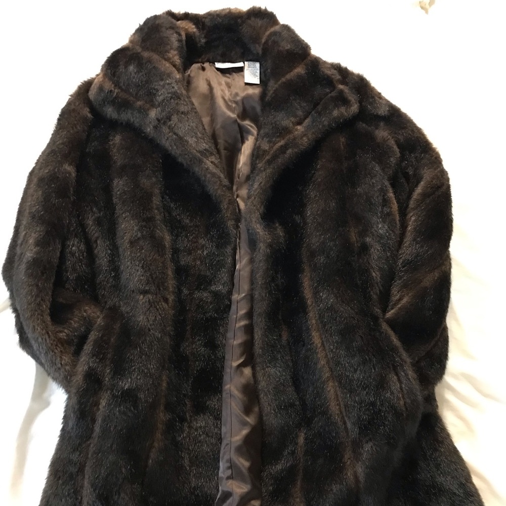 Jaclyn Smith Long Classic Faux Fur Coat